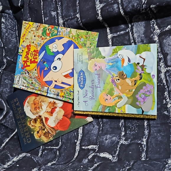Disney Book Bundle of 2 + 1 Christmas Book - Picture 1 of 9